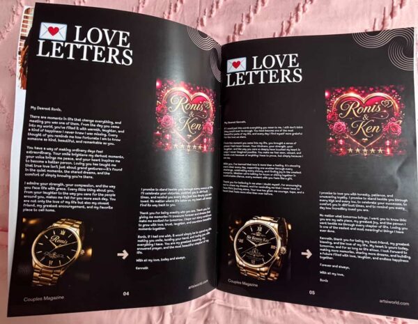 Couple Magazine | Personalized Love Keepsake| Anniversary Magazine