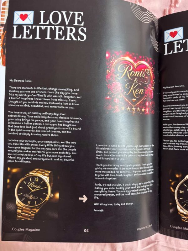 Couple Magazine | Personalized Love Keepsake| Anniversary Magazine
