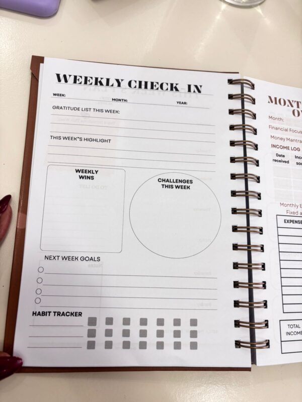 Weekly Planner | Undated Productivity and Wellness Planner for Intentional living, Goal Setting & Organization