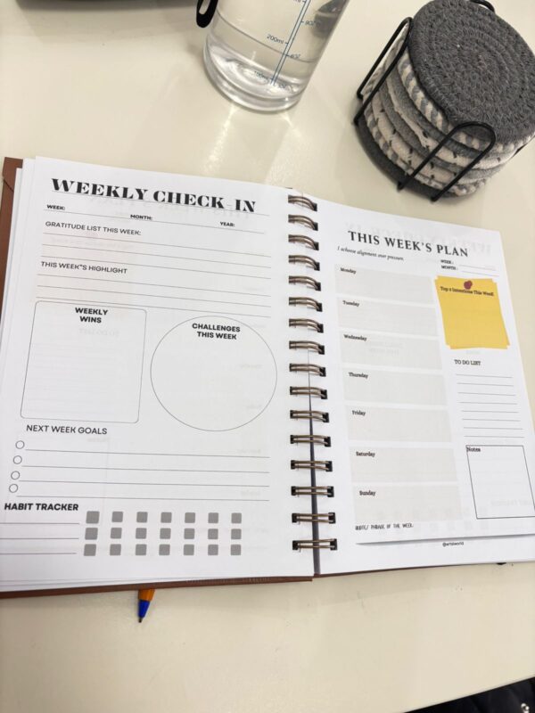 Weekly Planner | Undated Productivity and Wellness Planner for Intentional living, Goal Setting & Organization